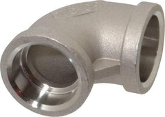 Merit Brass - 3/4" Grade 316 Stainless Steel Pipe 90° Elbow - Socket Weld x Socket Weld End Connections, 150 psi - Apex Tool & Supply