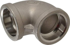 Merit Brass - 1" Grade 316 Stainless Steel Pipe 90° Elbow - Socket Weld x Socket Weld End Connections, 150 psi - Apex Tool & Supply