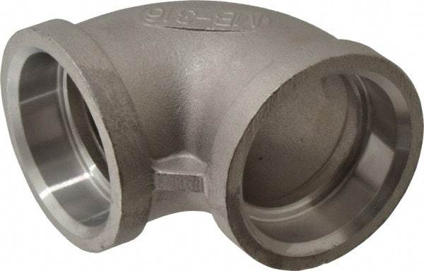 Merit Brass - 1-1/4" Grade 316 Stainless Steel Pipe 90° Elbow - Socket Weld x Socket Weld End Connections, 150 psi - Apex Tool & Supply