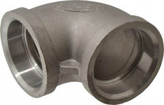 Merit Brass - 1-1/4" Grade 316 Stainless Steel Pipe 90° Elbow - Socket Weld x Socket Weld End Connections, 150 psi - Apex Tool & Supply