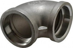 Merit Brass - 1-1/2" Grade 316 Stainless Steel Pipe 90° Elbow - Socket Weld x Socket Weld End Connections, 150 psi - Apex Tool & Supply