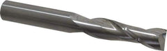 SGS - 5/8", 2-1/4" LOC, 5/8" Shank Diam, 5" OAL, 2 Flute, Solid Carbide Square End Mill - Single End, Uncoated, Spiral Flute, 30° Helix, Centercutting, Right Hand Cut, Right Hand Flute, Series 3L - Apex Tool & Supply