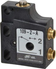 ARO/Ingersoll-Rand - 0.09 CV Rate, 3 Way Valve Mini Mechanical Valve - 5/32" NPT Inlet, 5/32" NPT Outlet, 150 Max psi, Straight Plunger - Apex Tool & Supply