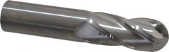 SGS - 1" Diam, 2-1/4" LOC, 4 Flute Solid Carbide Ball End Mill - Uncoated, Single End, 5" OAL, 1" Shank Diam, Spiral Flute - Apex Tool & Supply