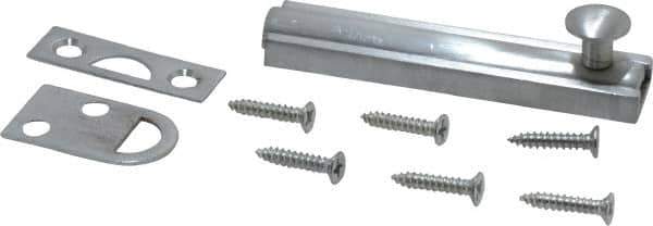 Don-Jo - 3" Long, 1/2" Wide Brass Slide Bolt - US26D Satin Chrome Plated - Apex Tool & Supply