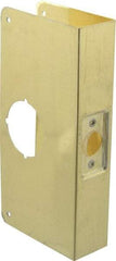 Don-Jo - 4-1/4" Wide x 9" High, Polished Brass Finish, Door Reinforcer - 1-3/4" Thick Door, 2-3/4" Backset - Apex Tool & Supply