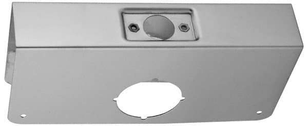 Don-Jo - 4" Wide x 9" High, Polished Brass Finish, Door Reinforcer - 1-3/8" Thick Door, 2-3/8" Backset - Apex Tool & Supply