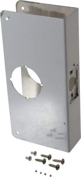 Don-Jo - 4-1/4" Wide x 9" High, Stainless Steel, Door Reinforcer - 1-3/4" Thick Door, 2-3/4" Backset - Apex Tool & Supply