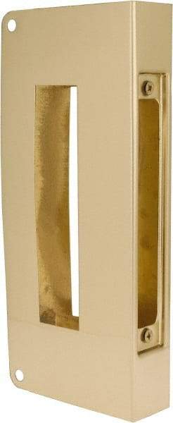 Don-Jo - 5" Wide x 12" High, Polished Brass Finish, Door Reinforcer - 1-3/4" Thick Door, 2-3/4" Backset - Apex Tool & Supply