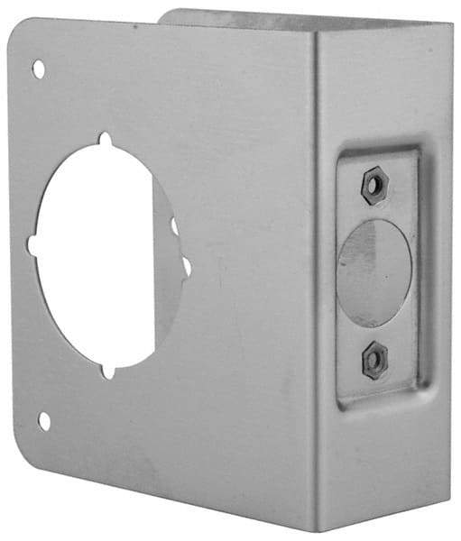 Don-Jo - 4" Wide x 4-1/2" High, Stainless Steel, Door Reinforcer - 1-3/8" Thick Door, 2-3/8" Backset - Apex Tool & Supply