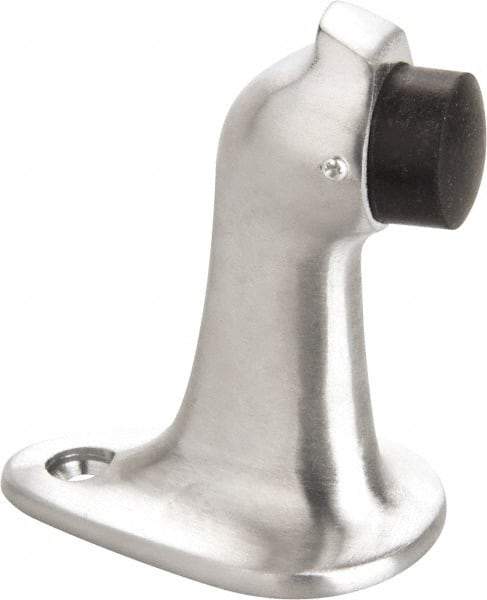 Don-Jo - 2-3/4" Projection Large Gooseneck Door Stop with Hook - Floor Mount, Satin Chrome Finish - Apex Tool & Supply