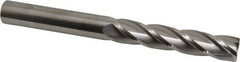 SGS - 5/8", 3" LOC, 5/8" Shank Diam, 6" OAL, 4 Flute, Solid Carbide Square End Mill - Single End, Uncoated, Spiral Flute, 30° Helix, Centercutting, Right Hand Cut, Right Hand Flute, Series 1EL - Apex Tool & Supply