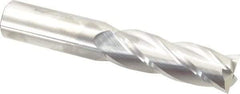 SGS - 1", 3" LOC, 1" Shank Diam, 6" OAL, 4 Flute, Solid Carbide Square End Mill - Single End, Uncoated, Spiral Flute, 30° Helix, Centercutting, Right Hand Cut, Right Hand Flute, Series 1EL - Apex Tool & Supply