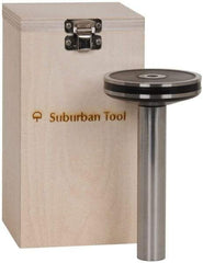 Suburban Tool - 1 Inch Cylinder Diameter, 3-3/8 Inch Base Diameter, 6-1/2 Inch High, Magnetic Base, Steel Cylinder Square - 0.0001 Inch Accuracy, Includes Wooden Storage Case - Apex Tool & Supply