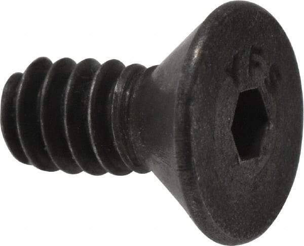 Value Collection - #6-32 UNC Hex Socket Drive, 82° Flat Screw - Alloy Steel, Black Oxide Finish, Fully Threaded, 5/16" OAL - Apex Tool & Supply