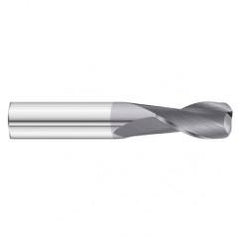 5/16 Dia. x 2-1/2 Overall Length 2-Flute .045 C/R Solid Carbide SE End Mill-Round Shank-Center Cut-TiAlN - Apex Tool & Supply