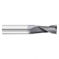 19/64 Dia. x 2-1/2 Overall Length 2-Flute Square End Solid Carbide SE End Mill-Round Shank-Center Cut-TiAlN - Apex Tool & Supply