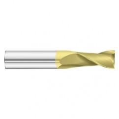 29/64 Dia. x 3 Overall Length 2-Flute Square End Solid Carbide SE End Mill-Round Shank-Center Cut-TiN - Apex Tool & Supply