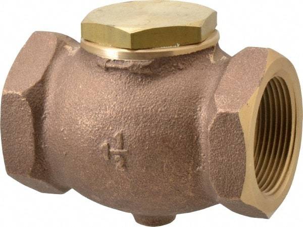 Conrader - 1-1/2" Bronze Check Valve - Inline, FNPT x FNPT - Apex Tool & Supply