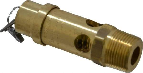 Conrader - 3/4" Inlet, ASME Safety Relief Valve - 125 Max psi, Brass, 504 Cubic' per Min - Apex Tool & Supply