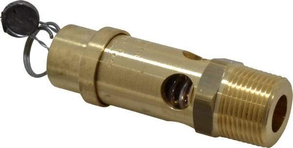 Conrader - 3/4" Inlet, ASME Safety Relief Valve - 150 Max psi, Brass, 595 Cubic' per Min - Apex Tool & Supply