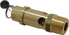 Conrader - 3/4" Inlet, ASME Safety Relief Valve - 150 Max psi, Brass, 595 Cubic' per Min - Apex Tool & Supply