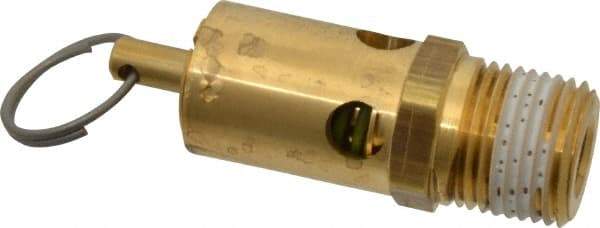 Conrader - 1/2" Inlet, ASME Safety Relief Valve - 125 Max psi, Brass, 232 Cubic' per Min - Apex Tool & Supply