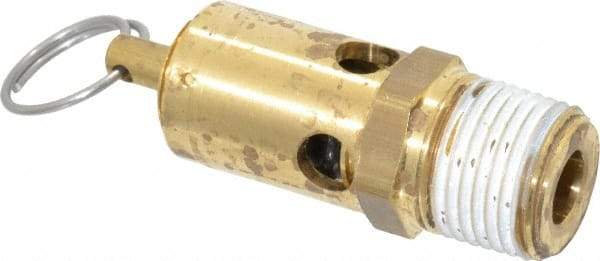Conrader - 1/2" Inlet, ASME Safety Relief Valve - 200 Max psi, Brass, 358 Cubic' per Min - Apex Tool & Supply