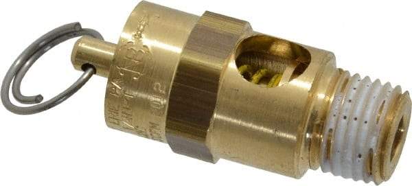 Conrader - 1/4" Inlet, ASME Safety Relief Valve - 60 Max psi, Brass, 61 Cubic' per Min - Apex Tool & Supply
