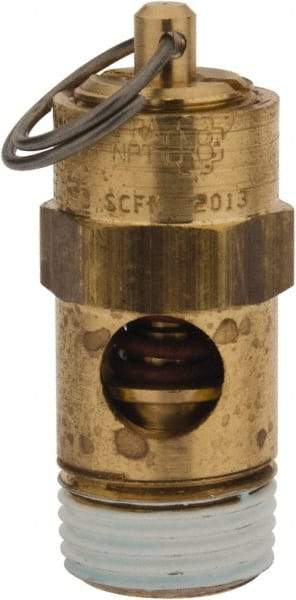 Conrader - 3/8" Inlet, ASME Safety Relief Valve - 200 Max psi, Brass, 178 Cubic' per Min - Apex Tool & Supply