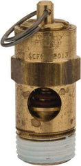 Conrader - 3/8" Inlet, ASME Safety Relief Valve - 200 Max psi, Brass, 178 Cubic' per Min - Apex Tool & Supply