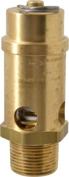 Conrader - 1" Inlet, ASME Safety Relief Valve - 125 Max psi, Brass, 1,053 Cubic' per Min - Apex Tool & Supply