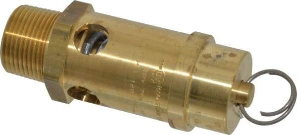 Conrader - 1" Inlet, ASME Safety Relief Valve - 150 Max psi, Brass, 1,244 Cubic' per Min - Apex Tool & Supply