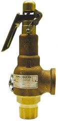 Midwest Control - 1-1/4" Inlet, 1-1/4" Outlet, ASME Safety Relief Valve - 140 Max psi, Bronze, 918 Cubic' per Min - Apex Tool & Supply