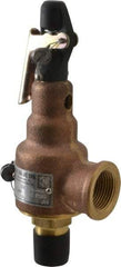 Midwest Control - 1/2" Inlet, 3/4" Outlet, ASME Safety Relief Valve - 150 Max psi, Bronze, 350 Cubic' per Min - Apex Tool & Supply