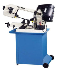 Enco - 5 x 6" Max Capacity, Manual Step Pulley Horizontal Bandsaw - 80, 120 & 200 SFPM Blade Speed, 110 Volts, 45 & 60°, 1/3 hp, 1 Phase - Apex Tool & Supply