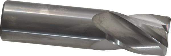 SGS - 3/4", 1" LOC, 3/4" Shank Diam, 3" OAL, 4 Flute, Solid Carbide Square End Mill - Single End, Uncoated, Spiral Flute, 30° Helix, Centercutting, Right Hand Cut, Right Hand Flute, Series 16 - Apex Tool & Supply