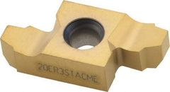 Seco - 20ER External Right Hand 3 Stub Acme Laydown Threading Insert - Grade CP500, TiAlN/TiN Coated Carbide, 12.7mm Inscribed Circle - Apex Tool & Supply