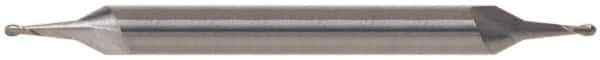 Atrax - 3/8" Diam, 3/4" LOC, 2 Flute Solid Carbide Ball End Mill - Uncoated, Double End, 3-1/2" OAL, 3/8" Shank Diam - Apex Tool & Supply