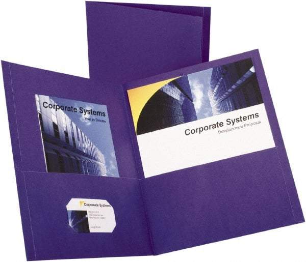 OXFORD - 8-1/2" Long x 11" Wide Pocket - Purple - Apex Tool & Supply