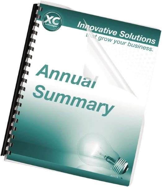 FELLOWES - 0.9" Long x 8" Wide Binding System Cover - Clear - Apex Tool & Supply