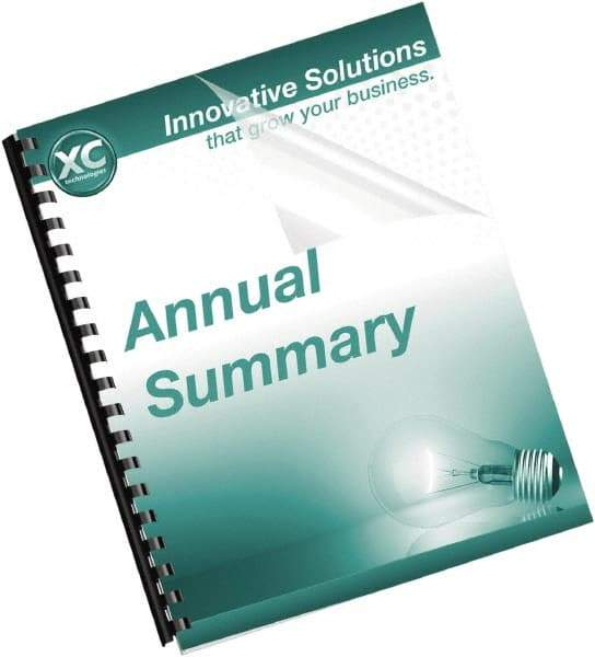 FELLOWES - 11" Long x 8" Wide Binding System Cover - Clear - Apex Tool & Supply