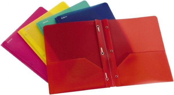 OXFORD - 8-1/2" Long x 11" Wide Report Cover with Tang/Prong Binding - Assorted Colors - Apex Tool & Supply
