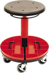 ShopSol - 300 Lb Capacity, 5 Wheel Trolley Stool - Polyurethane, 18" Long x 19" Overall Height x 18" Wide - Apex Tool & Supply