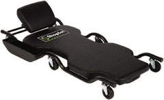 ShopSol - 450 Lb Capacity, 6 Wheel Creeper (with Adjustable Headrest) - Steel/Vinyl, 44-1/2" Long x 2-1/2" Overall Height x 18" Wide - Apex Tool & Supply