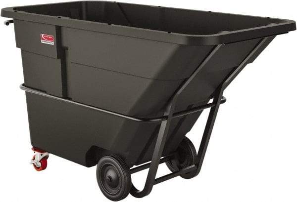 Suncast - 2,300 Lb Load Capacity, 43 Bushels, 2 Cu Yd, Polyethylene Tilt Truck - 47.4" Wide x 86" Long x 51-1/4" High, Matte Gray - Apex Tool & Supply