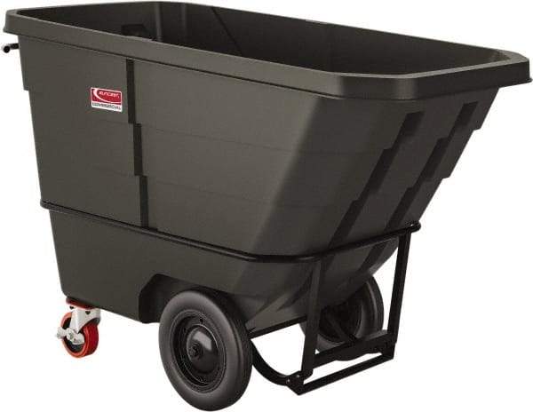 Suncast - 2,200 Lb Load Capacity, 22 Bushels, 1 Cu Yd, Polyethylene Tilt Truck - 33.87" Wide x 70" Long x 45.16" High, Matte Gray - Apex Tool & Supply