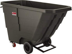 Suncast - 800 Lb Load Capacity, 22 Bushels, 1 Cu Yd, Polyethylene Tilt Truck - 33.87" Wide x 70" Long x 43.84" High, Matte Gray - Apex Tool & Supply