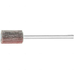 PFERD - 3/8" Diam x 5/8" Face Width, Aluminum Oxide Coated Mounted Flap Wheel - 1/8" Shank Mount, 240 Grit, 75,000 Max RPM - Apex Tool & Supply