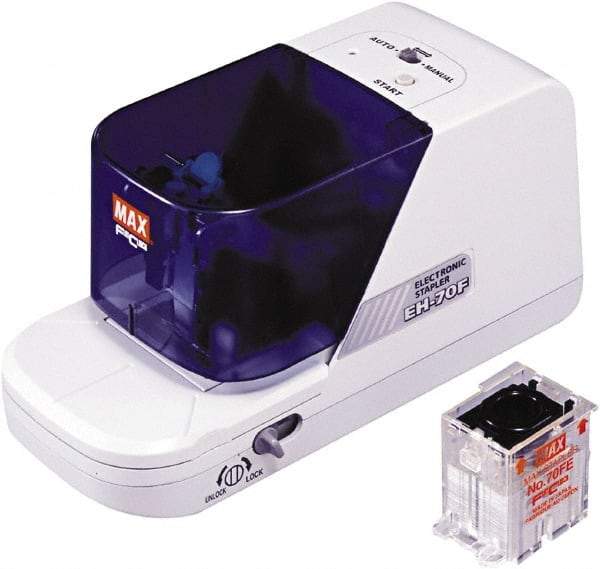 MAX - 70 Sheet Flat-Clinch Electric Stapler - Gray - Apex Tool & Supply